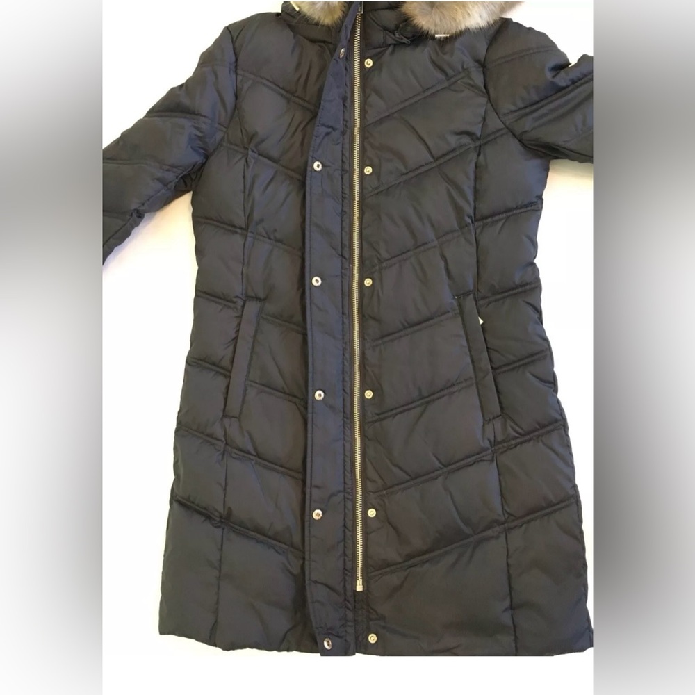 Michael Kors Missy 3/4 Down Faux Fur Hooded Quilted Jacket - Picture 6 of 12